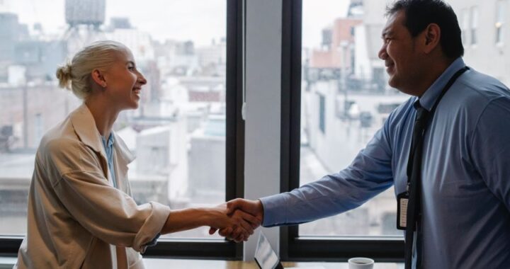 office handshake